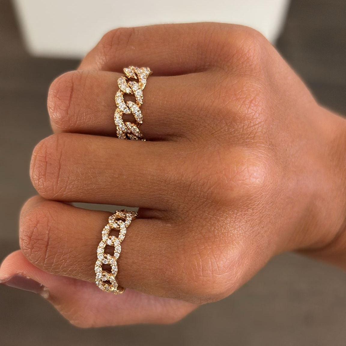 Rose gold and diamonds Groume ring CT 0.95