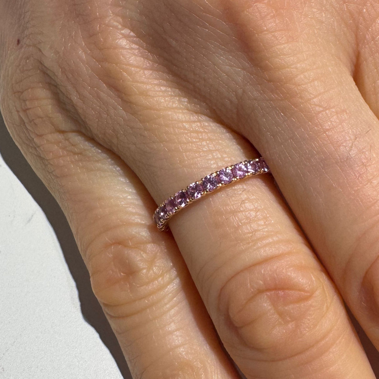 Fedina Girodito oro Rosa con Zaffiri rosa 1,40 ct