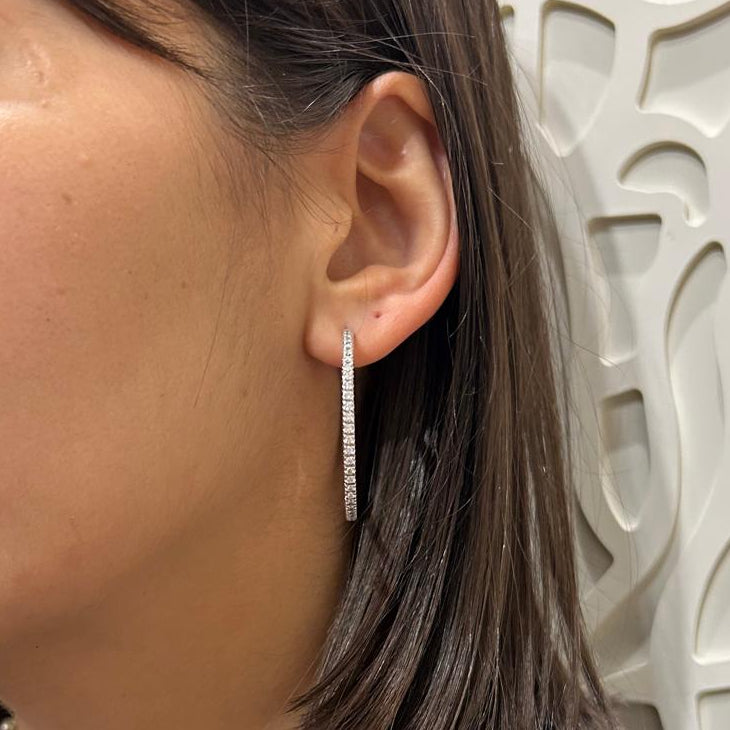 Orecchini cerchi Diamanti 1.16kt in Oro Bianco