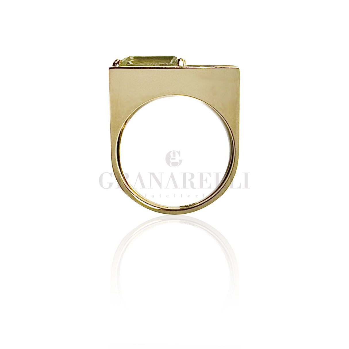 Anello in Oro Giallo 9kt con Ametista Verde