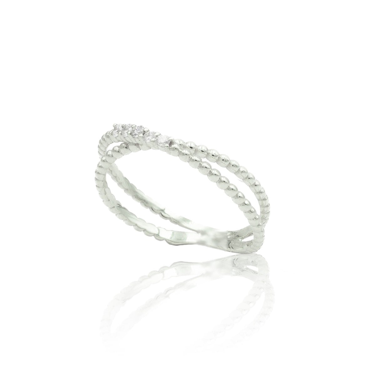 Anillo de piso con 5 diamantes