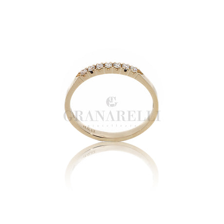 Anello Fedina 7 Pietre 0.12kt in oro giallo-Anelli-GRANARELLI-Gioielleria Granarelli