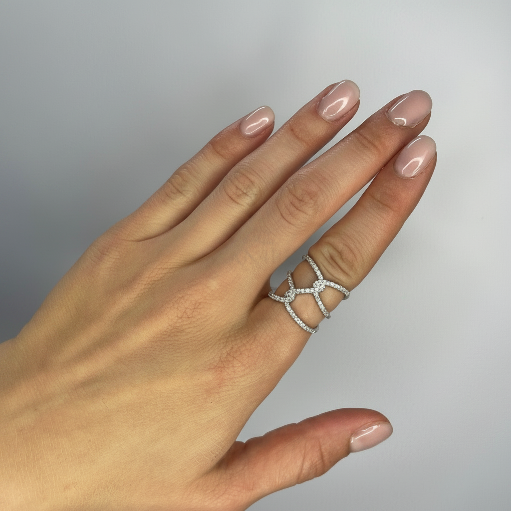 Anello nodo diamanti oro bianco