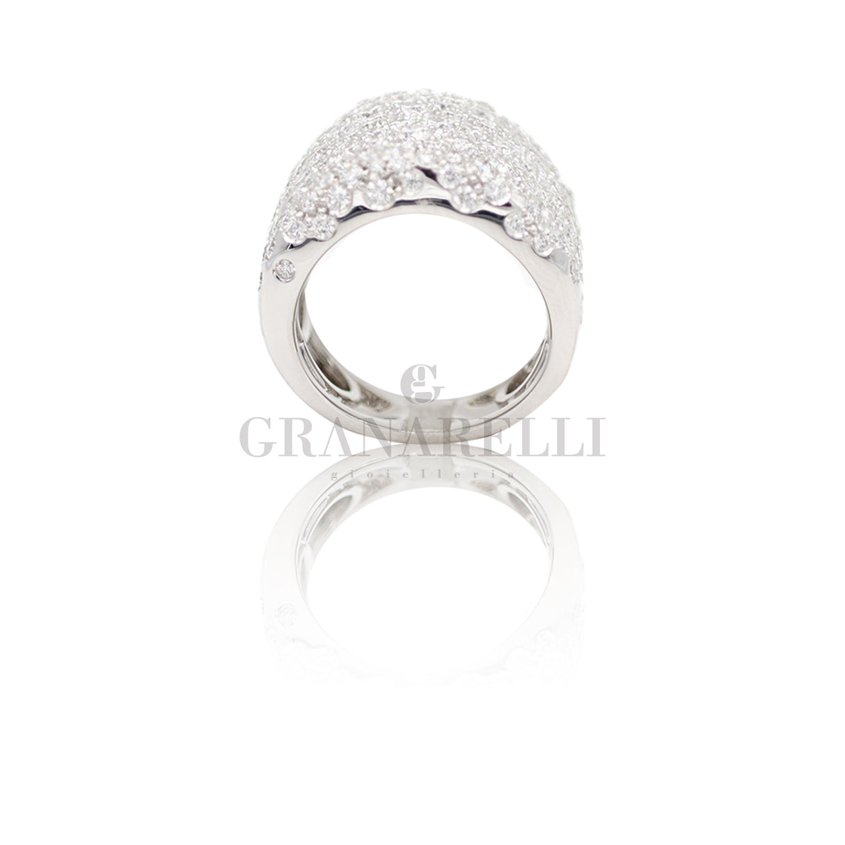 Anello con Diamanti in Oro Bianco