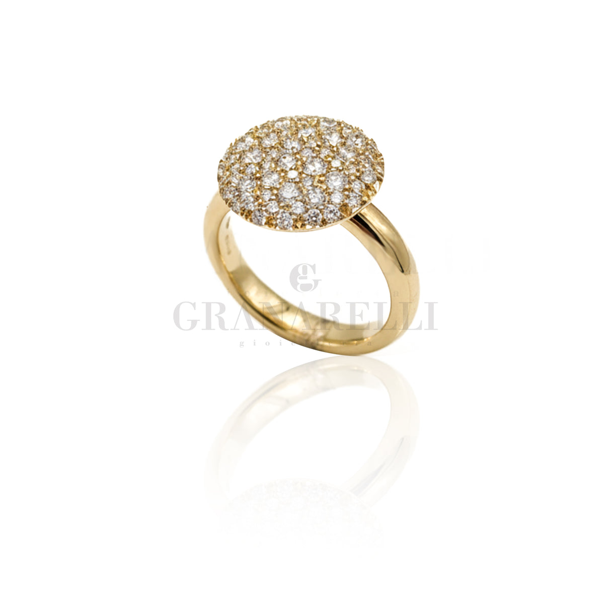 Anello pavè di Diamanti in Oro Giallo