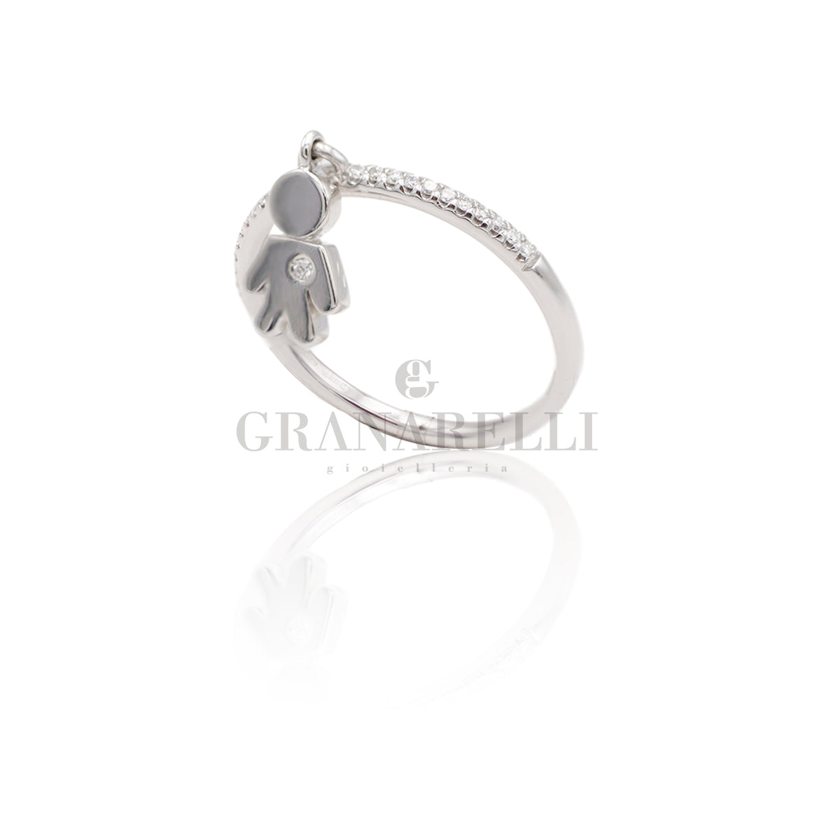 Anello easy bimbo in oro bianco