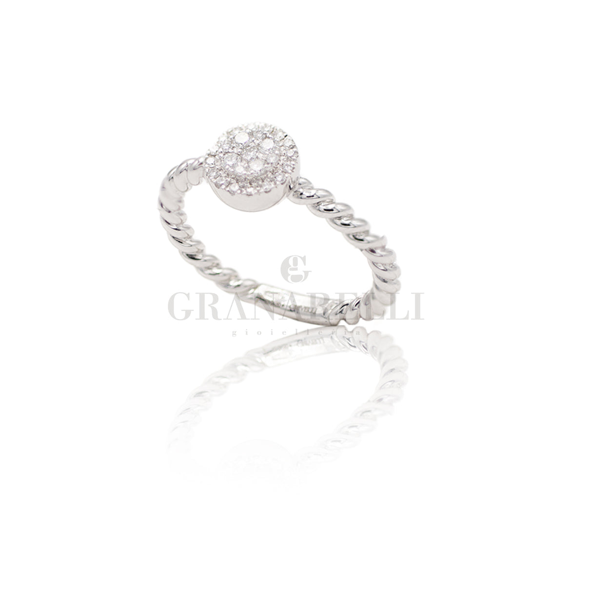 Anello con Diamanti 0,20kt in Oro Bianco