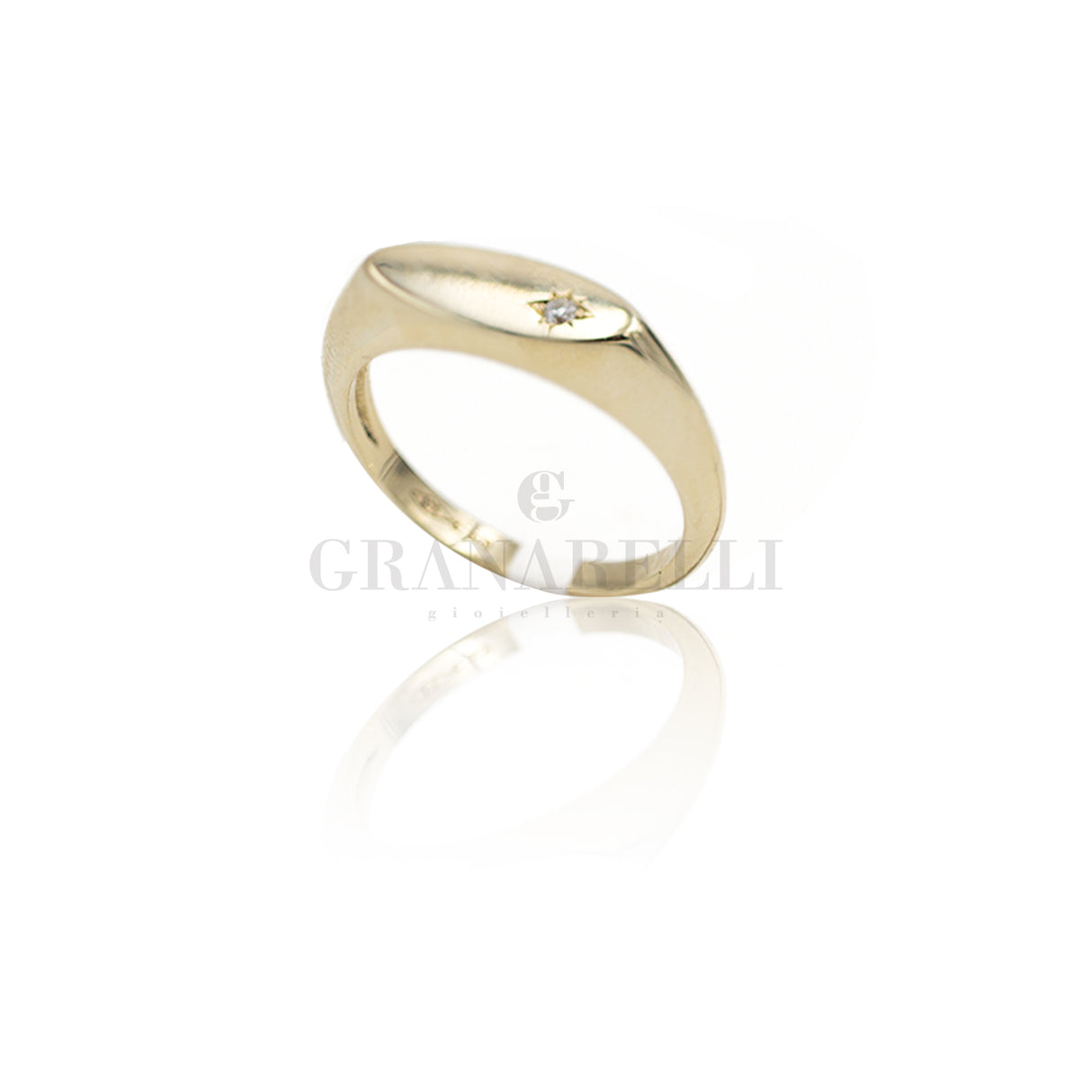 Anello in Oro Giallo 9kt con Brillante