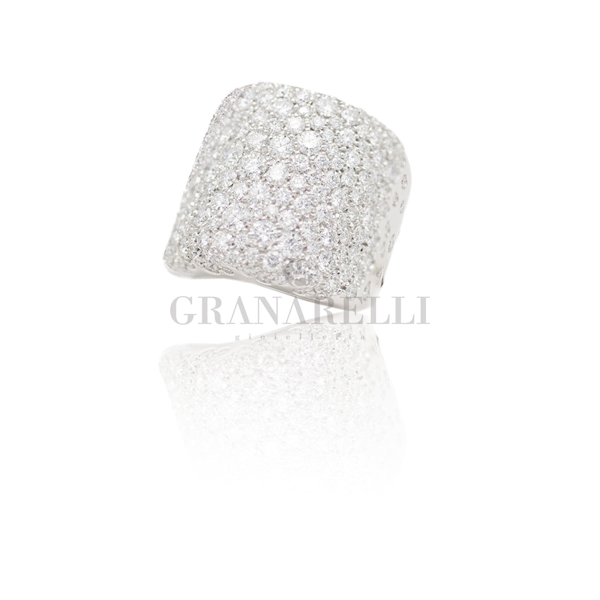 Anello con Diamanti in Oro Bianco