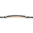 Bracciale Barretta Diamanti Neri Misura Grande in Oro Rosa cordino nautico-Bracciali-GRANARELLI-Gioielleria Granarelli