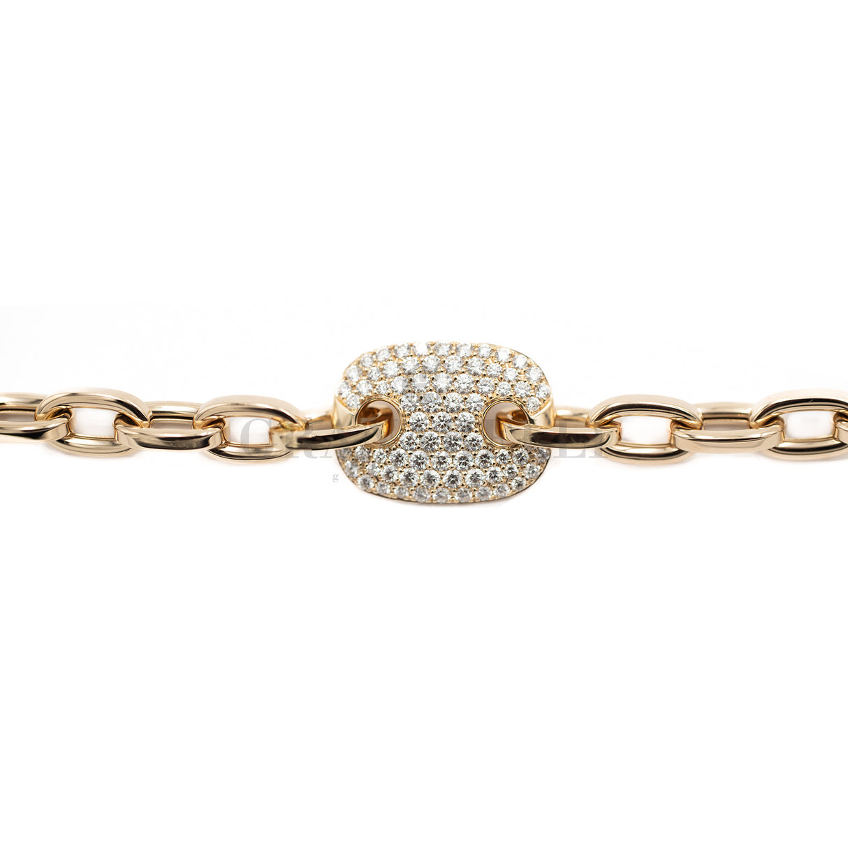 Bracciale Catena Piastra di Brillanti in Oro Rosa