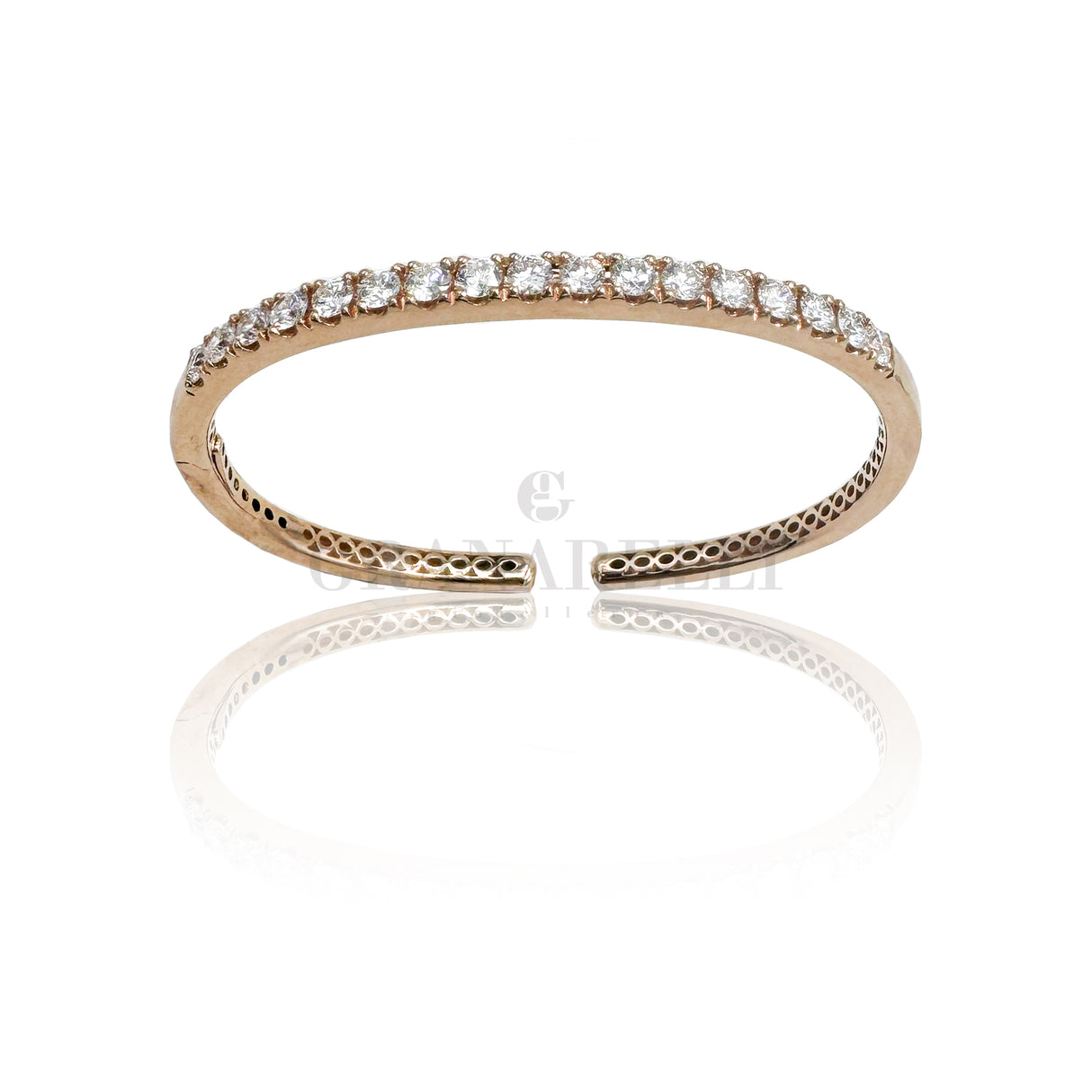 Bracciale rigido Diamanti Bianchi Oro Rosa
