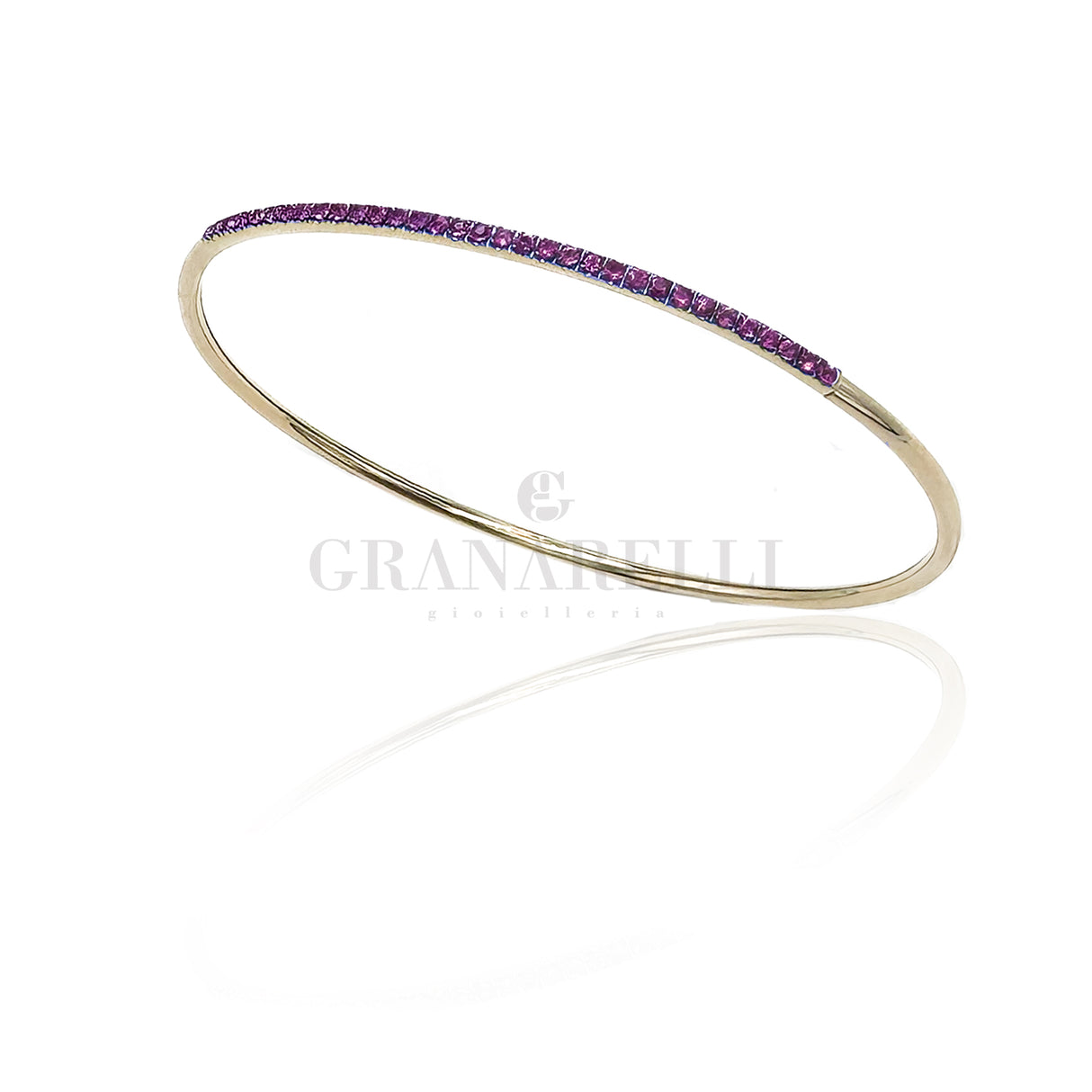 Bracciale Rigido oro rosa e Rubini