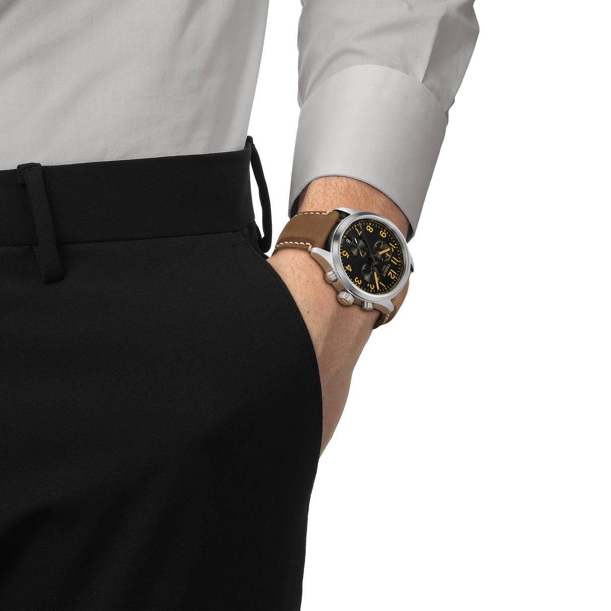 Chrono L Quarzo Nero Pelle 42mm