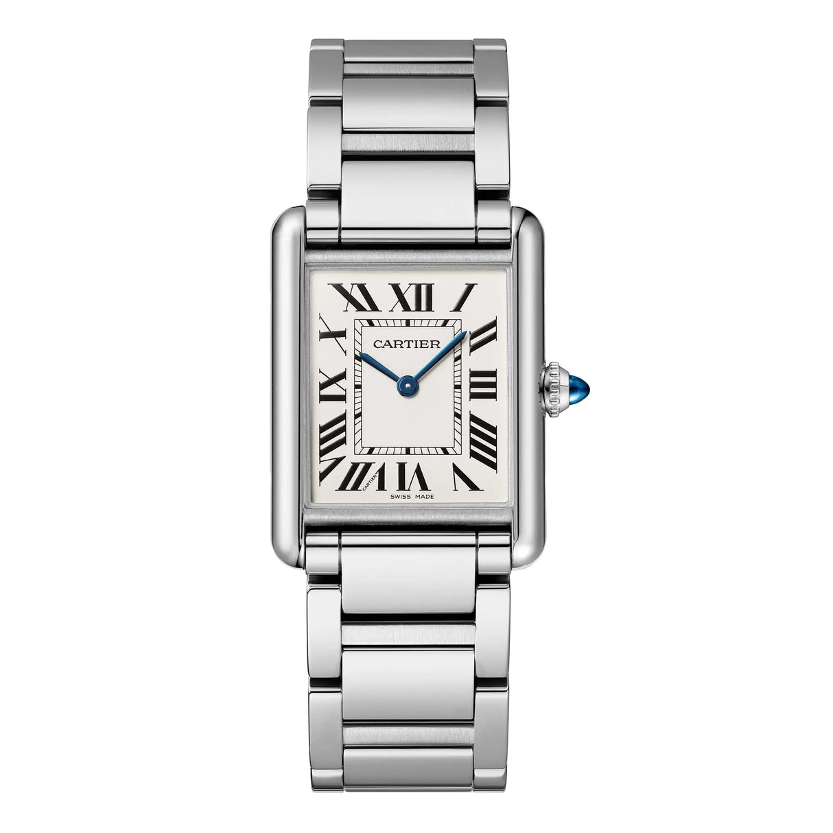 Tank Must De Cartier, modello grande, acciaio, quarzo solar NUOVO