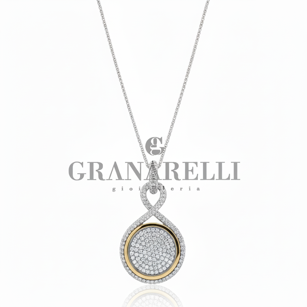Collana Ciondolo Pavé Diamanti Granarelli - Logo Ultra Trasparente