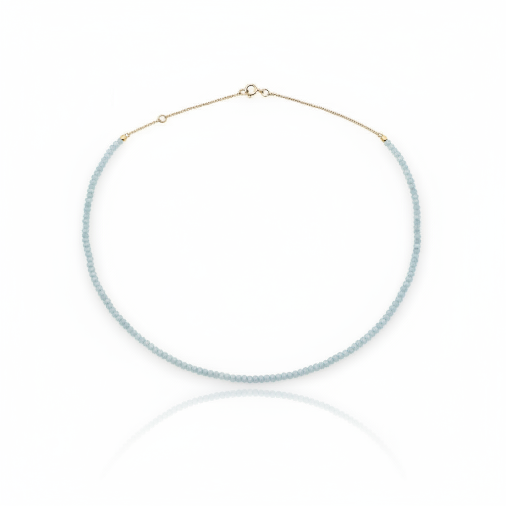 Collana con calcedonio blu chiaro