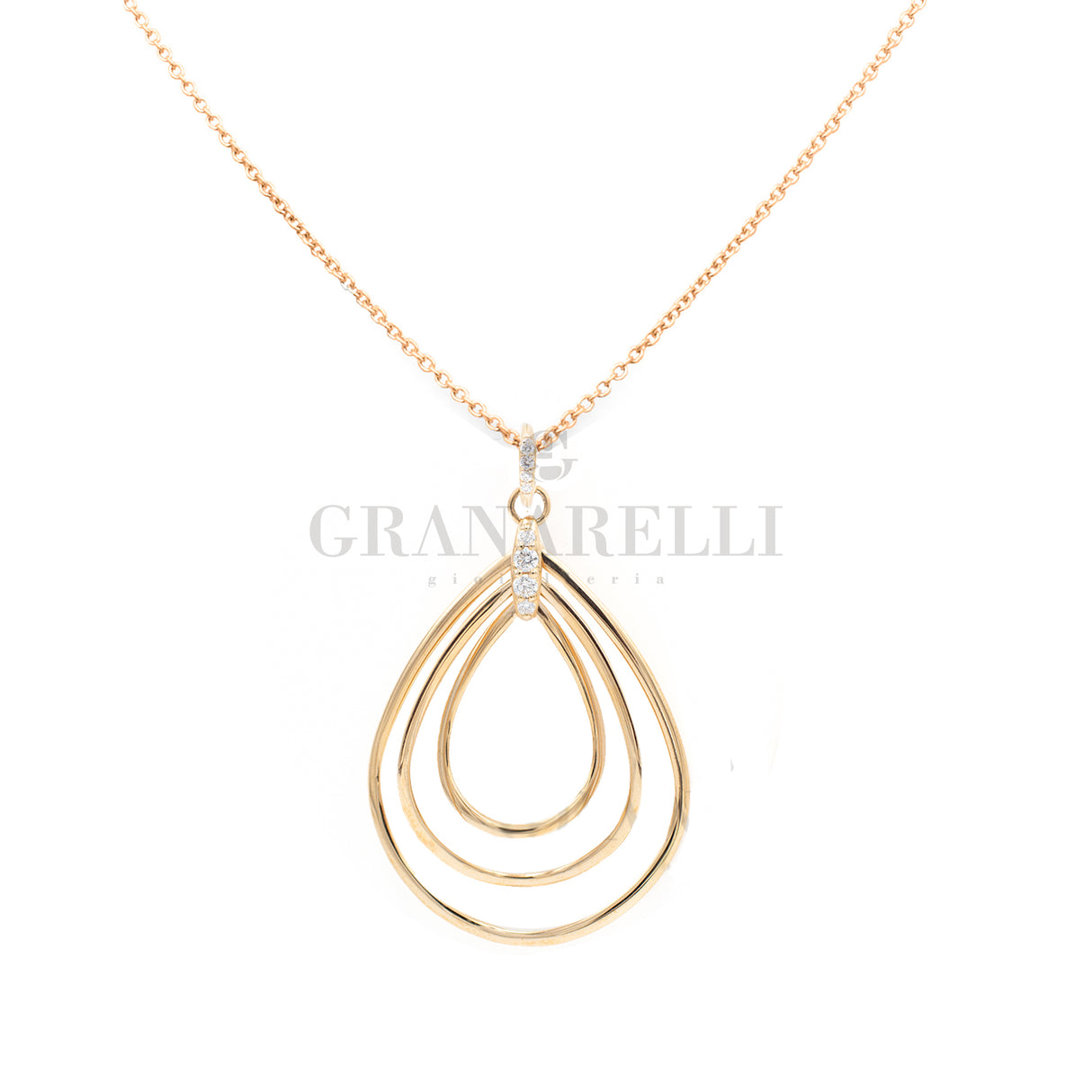 Girocollo ciondolo Goccia in Oro Rosa-Girocolli-CRIVELLI-Gioielleria Granarelli