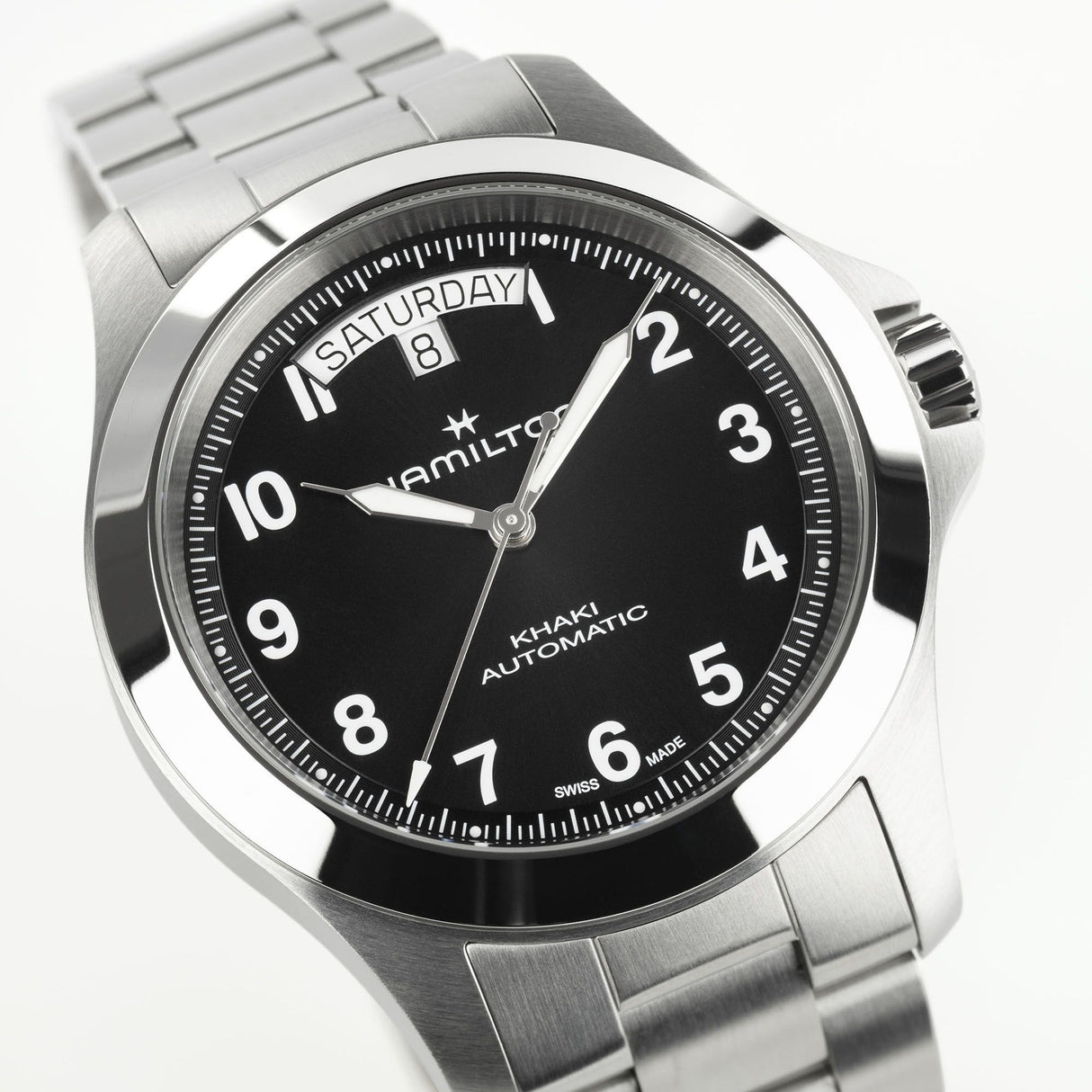 Khaki Field Kind Day-Date Nero Acciaio 40mm
