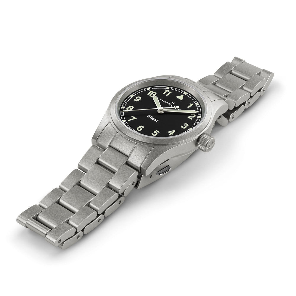 Khaki Field Quarzo Nero Acciaio 33mm-Orologi-HAMILTON-Gioielleria Granarelli