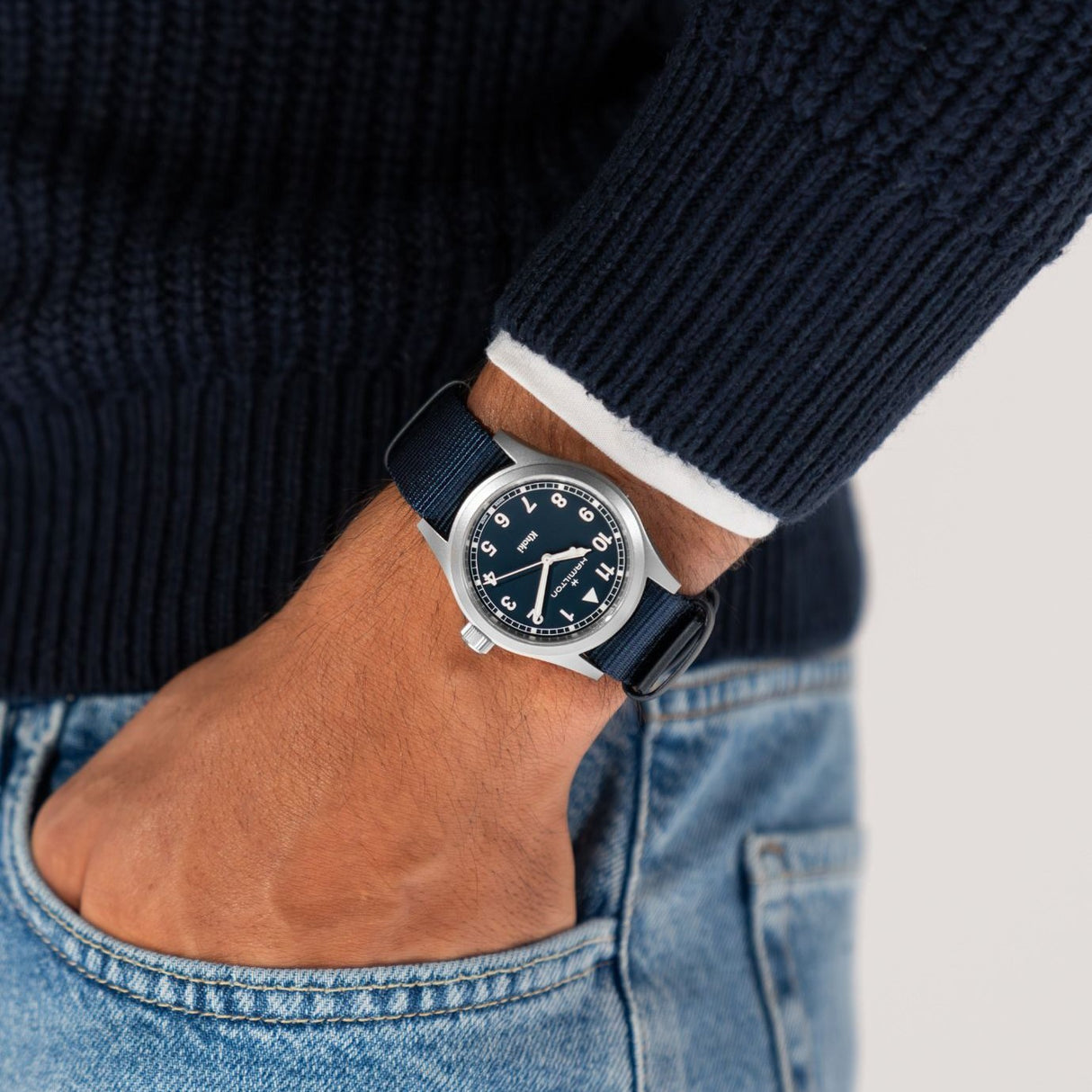 Khaki Field Quarzo 38mm Blu-Orologi-HAMILTON-Gioielleria Granarelli