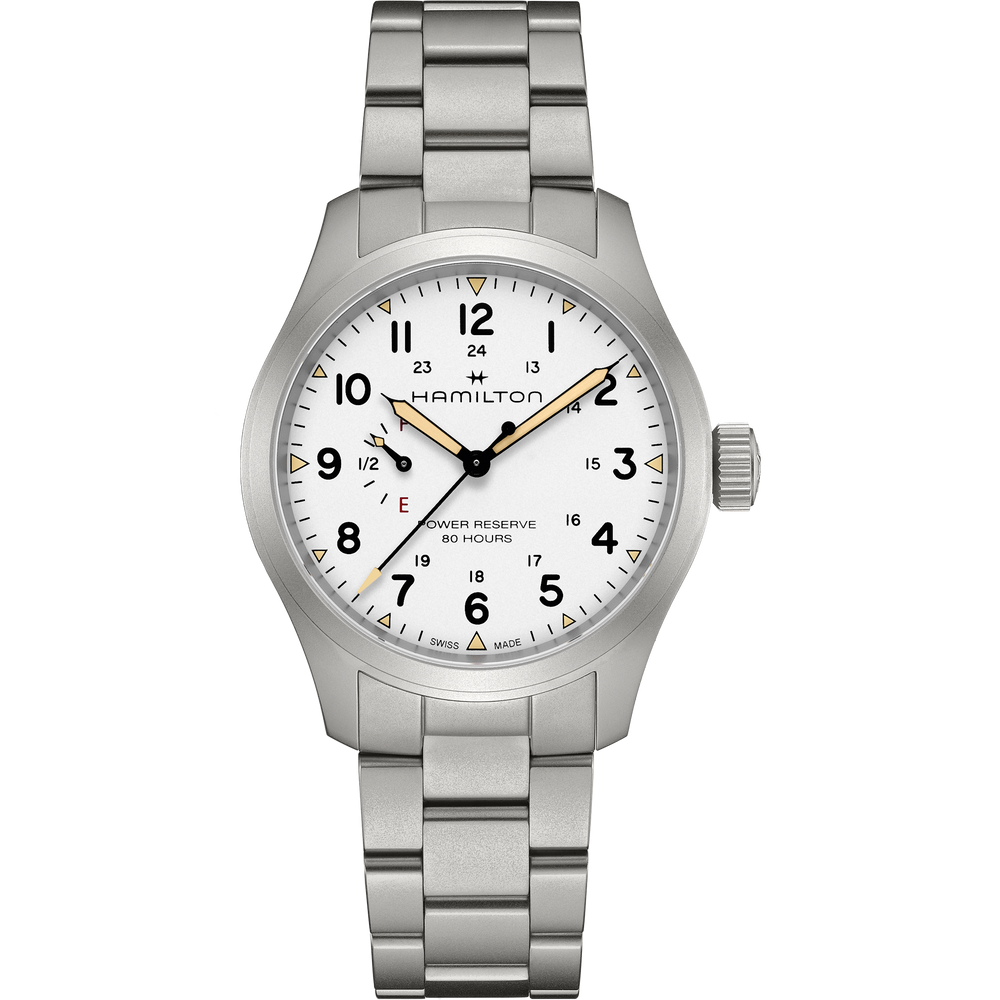 Khaki Field Mechanical Power Reserve Bianco 40mm Acciaio