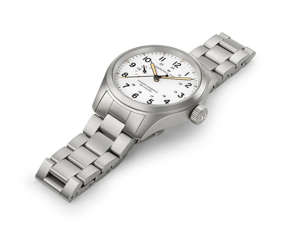 Khaki Field Mechanical Power Reserve Bianco 40mm Acciaio