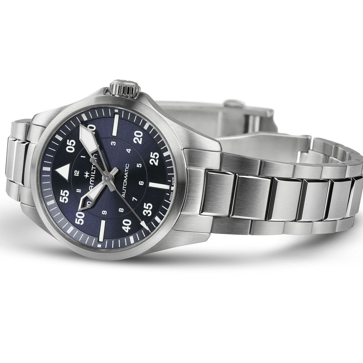 Khaki Aviation Pilot Automatico Acciaio-Orologi-HAMILTON-Gioielleria Granarelli