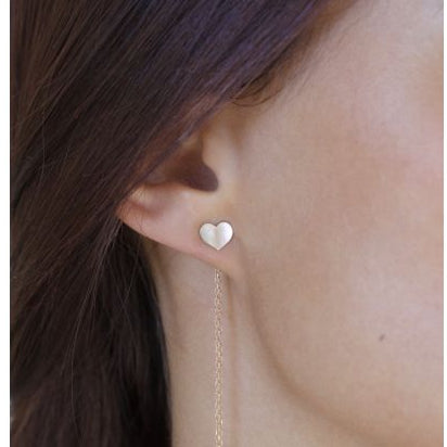 ORECCHINO SINGOLO A LOBO CON CUORE E CATENINE