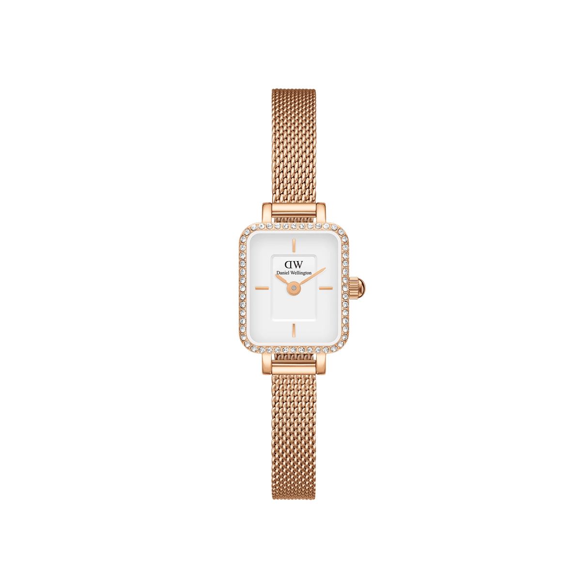 Quadro Mini Lumine Bezel Rose Gold-Orologi-DANIEL WELLINGTON-Gioielleria Granarelli
