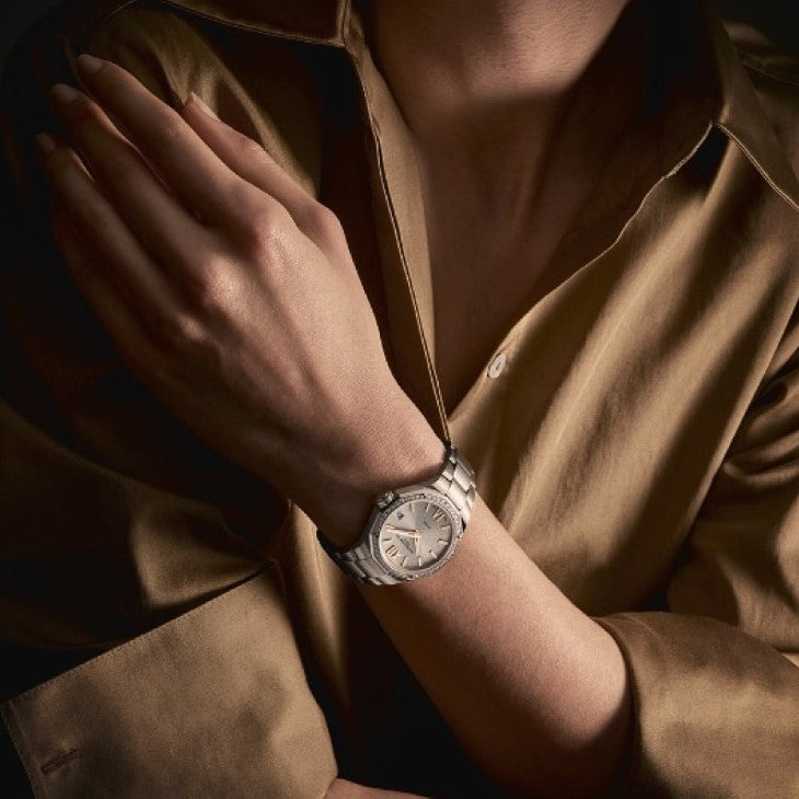 Riviera Donna Quarzo Acciaio Rosa con Diamanti 33mm