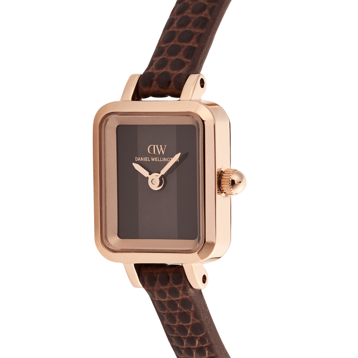 Quadro Mini Brown Lizard Padstow Rose Gold 15mm