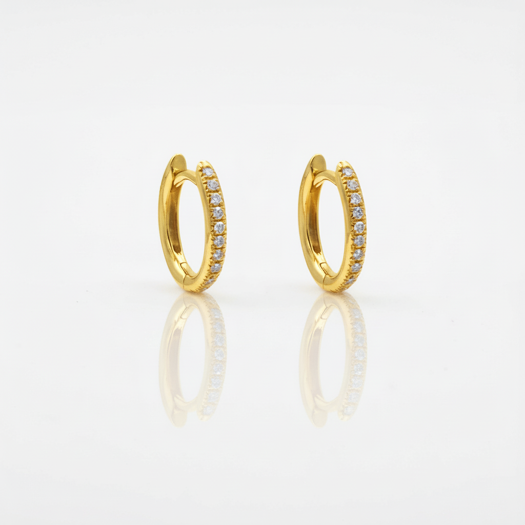 Orecchini cerchio oro giallo vista laterale