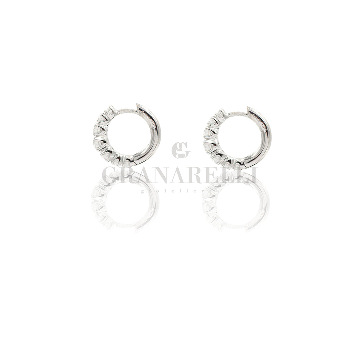 White gold and diamond -gold -looking earrings