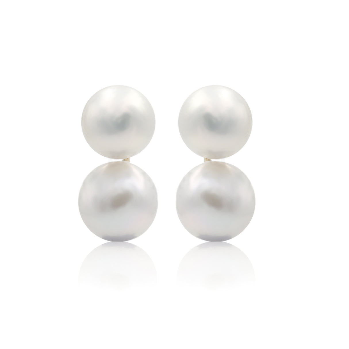 Orecchini doppia perle 10mm oro 9kt