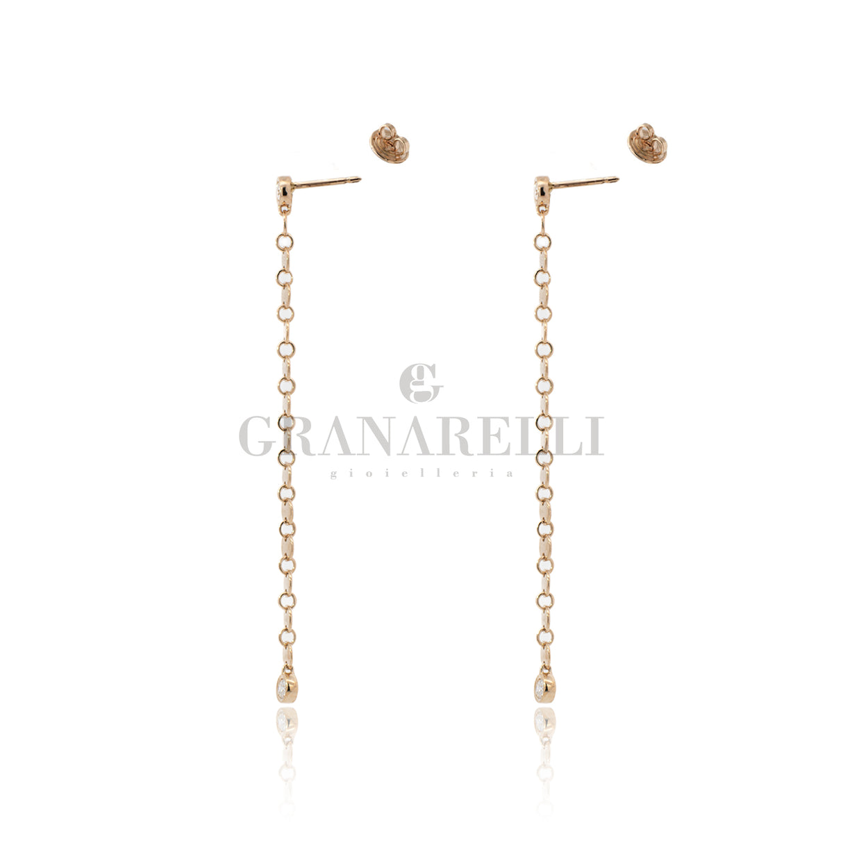 Boucles d'oreilles à barre d'or rose