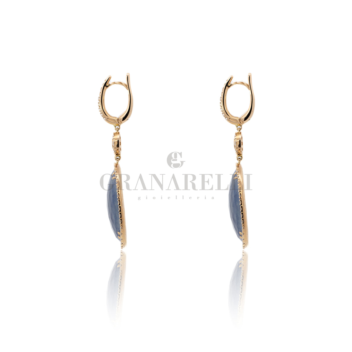 Boucles d'oreilles traînantes avec diamants