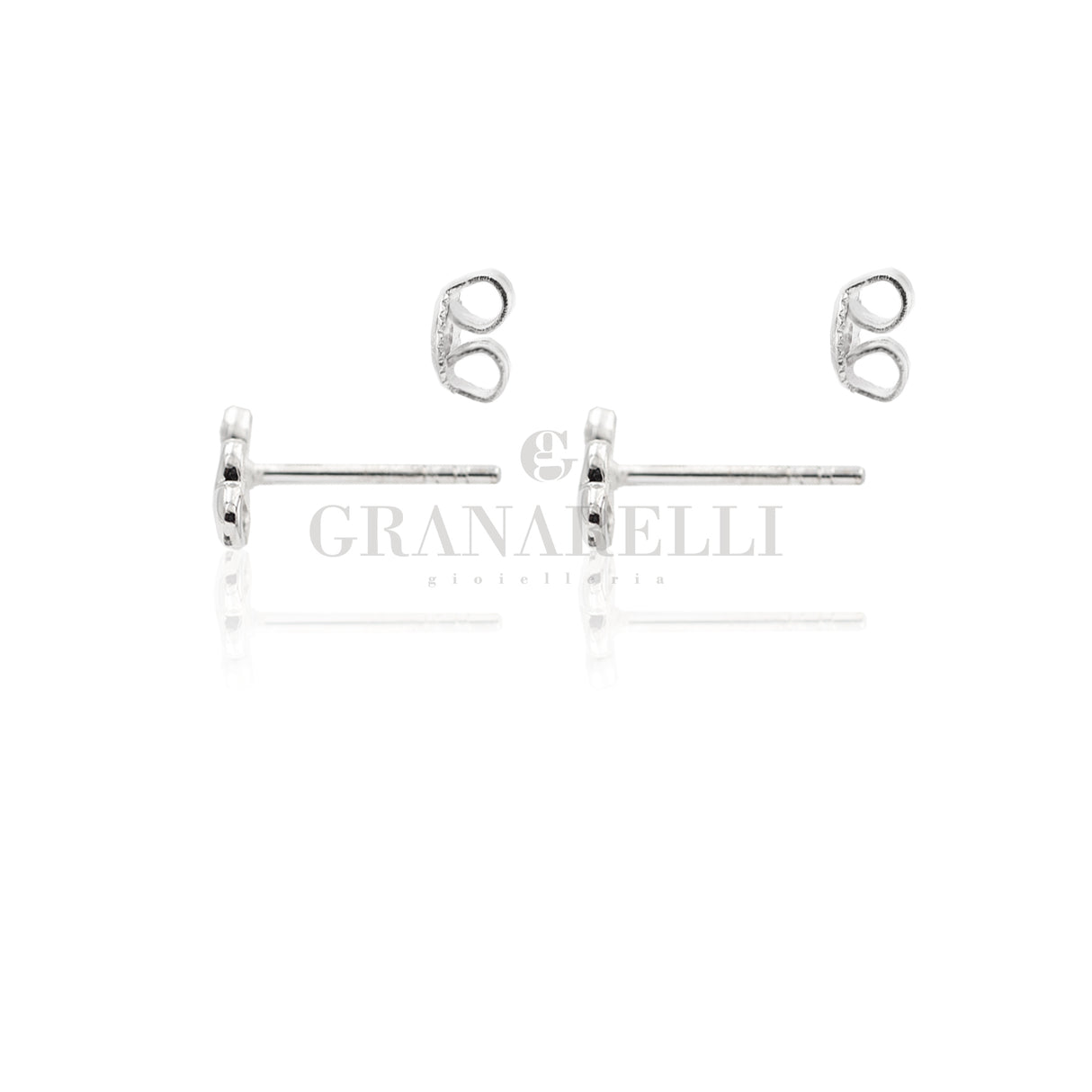 Earrings 2 lucid hearts and white gold pavè