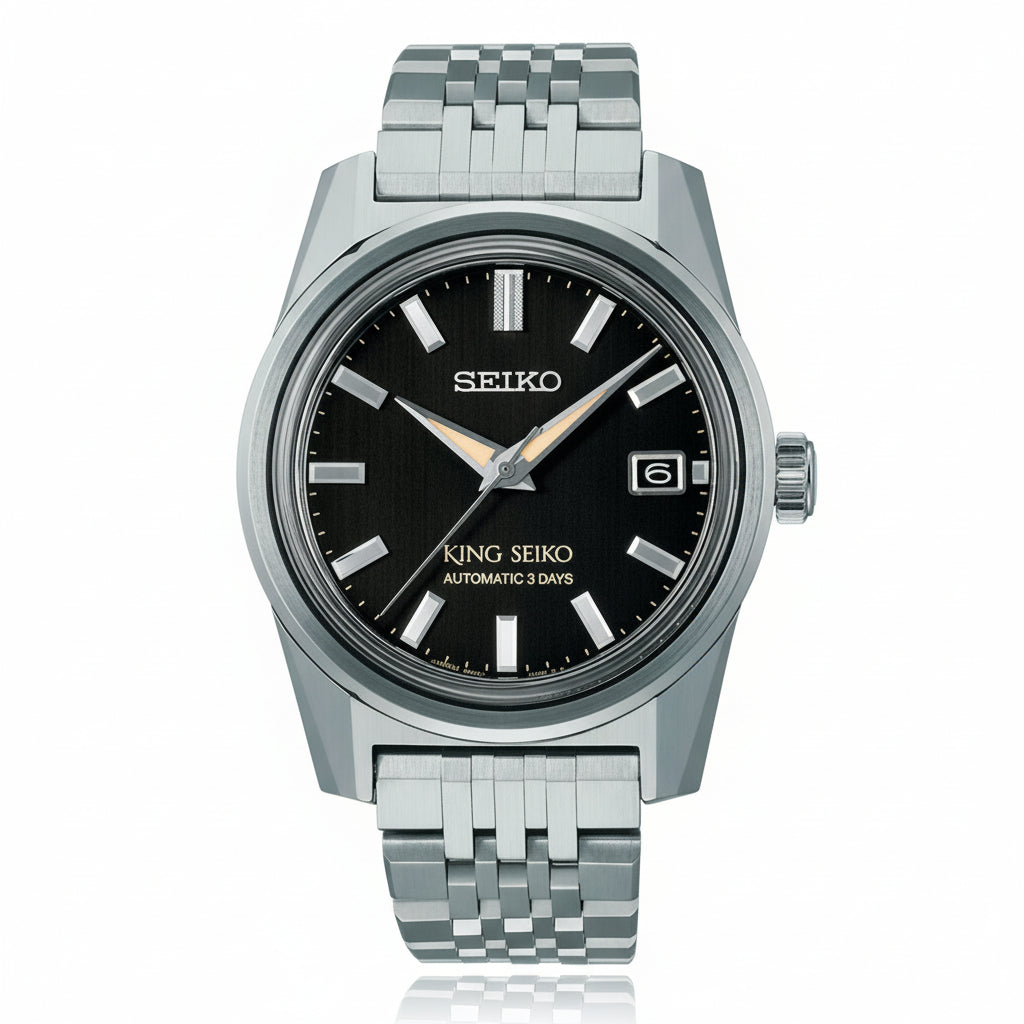 King Seiko Automatico Acciaio Nero 38mm
