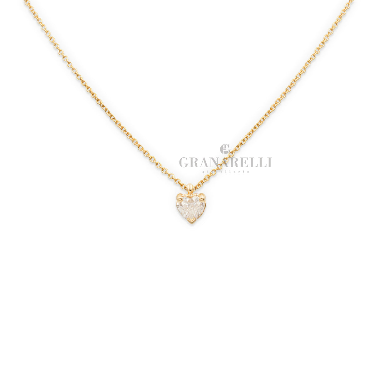 Girocollo Punto Luce Diamante taglio Cuore 0.31kt Oro Giallo-RECARLO-p67px001/g031-45-Gioielleria Granarelli