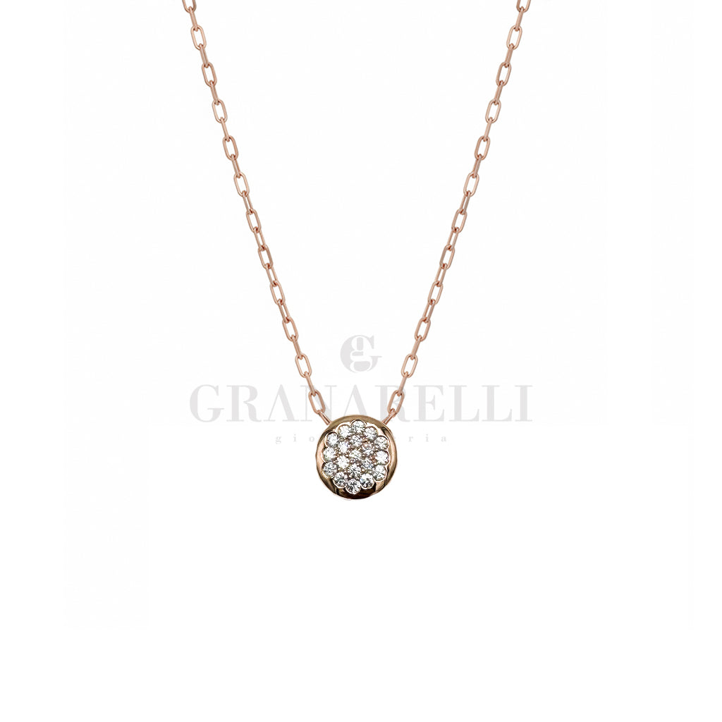 Girocollo Maglia oro rosa e Pavè di diamanti