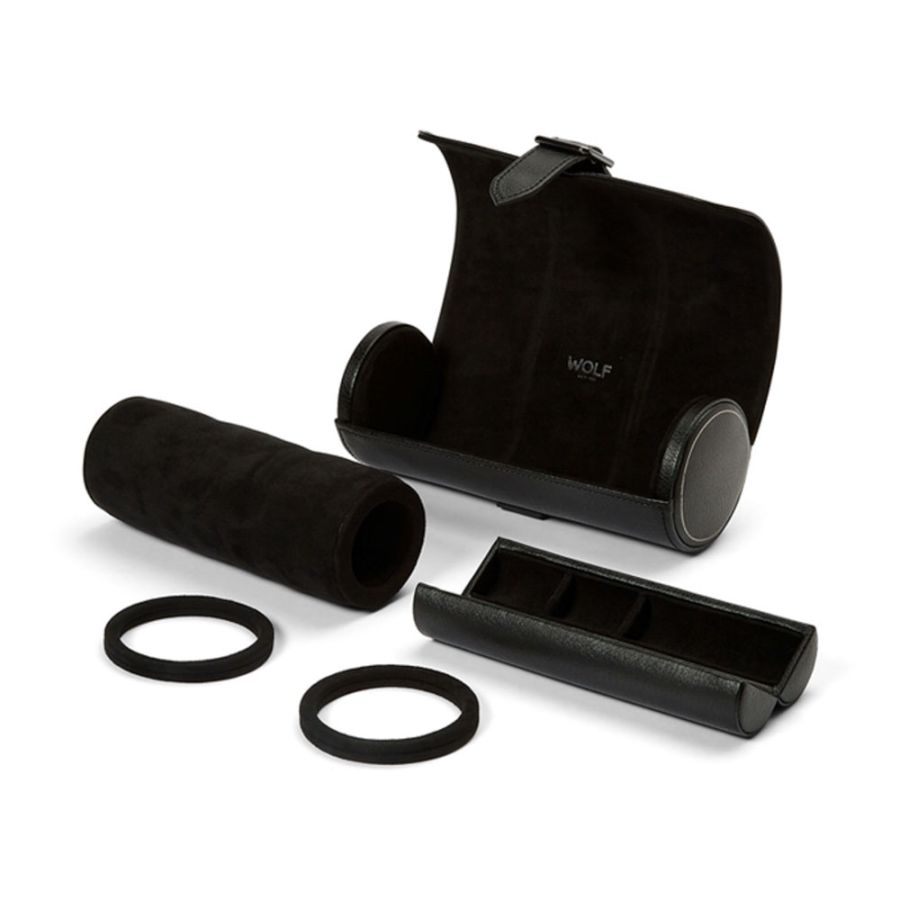 Rotolo Porta Orologi Triplo British Racing Nero