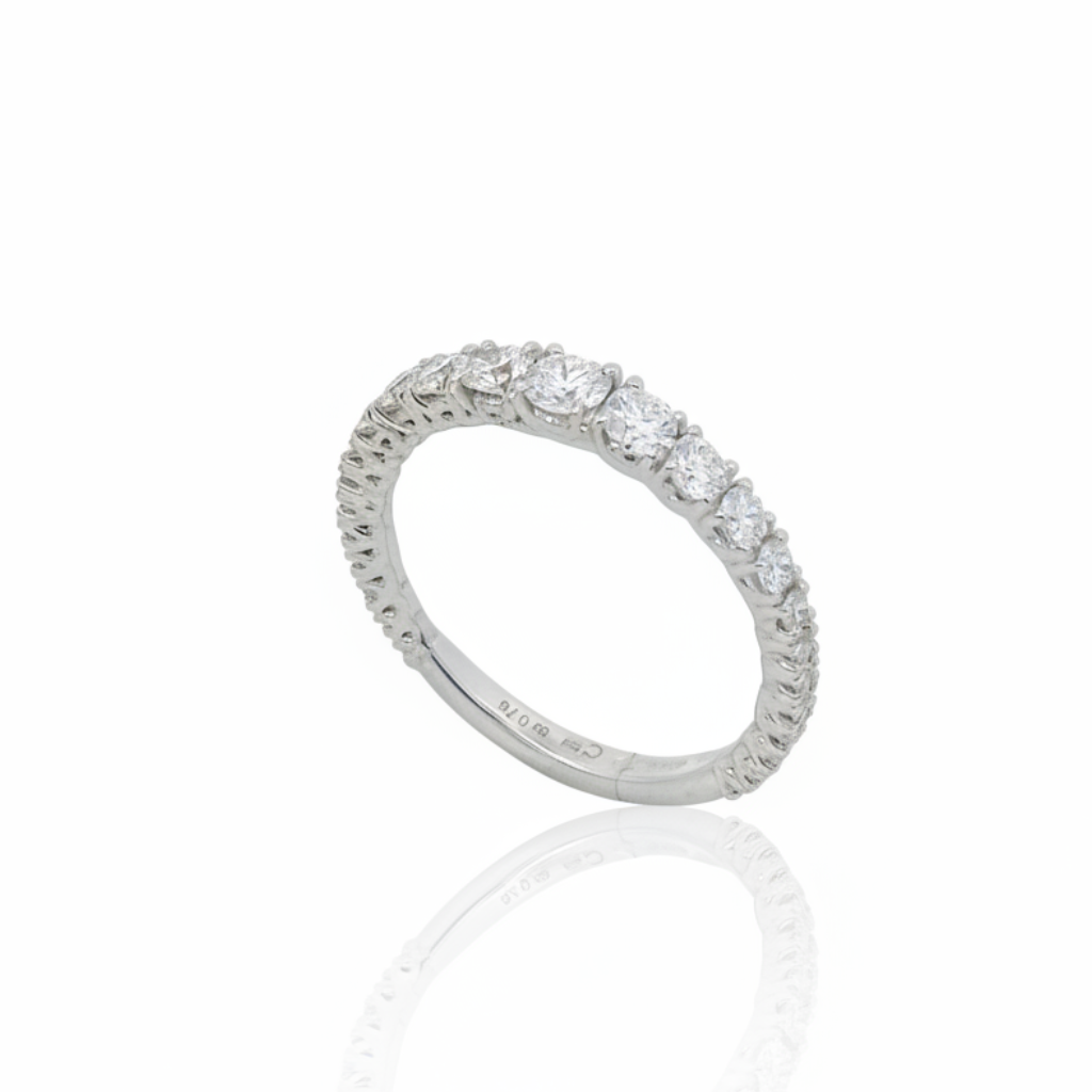 Ring diamond eternity band clean white background