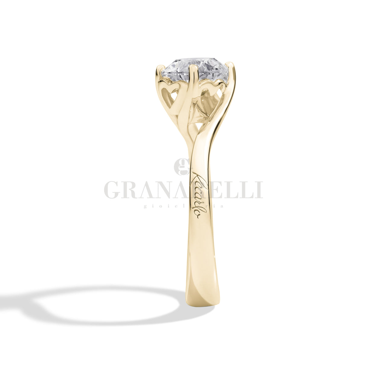 Anello Solitario Valentine 0.51ct in Oro Giallo e Diamante