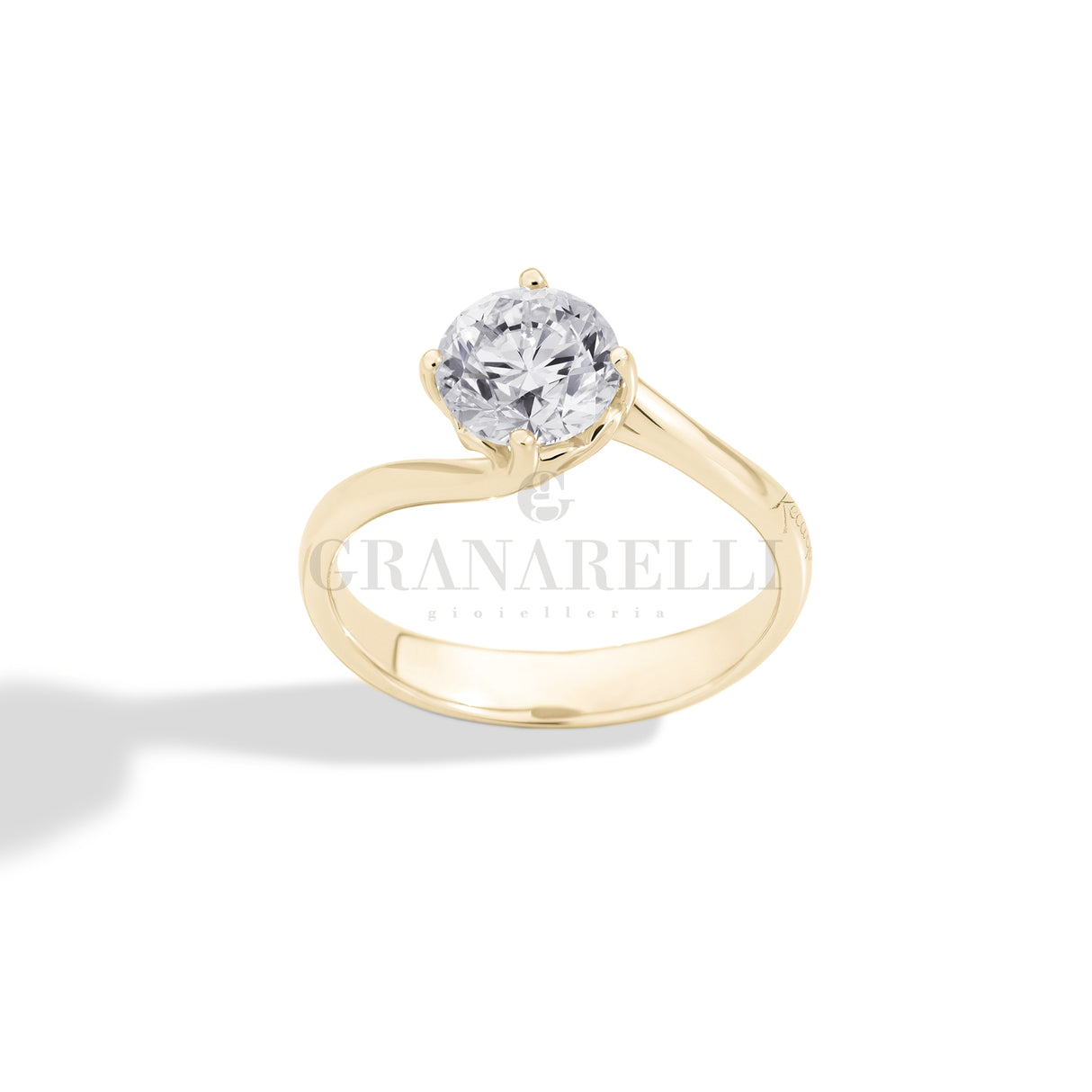 Anello Solitario Valentine 0.51ct in Oro Giallo e Diamante