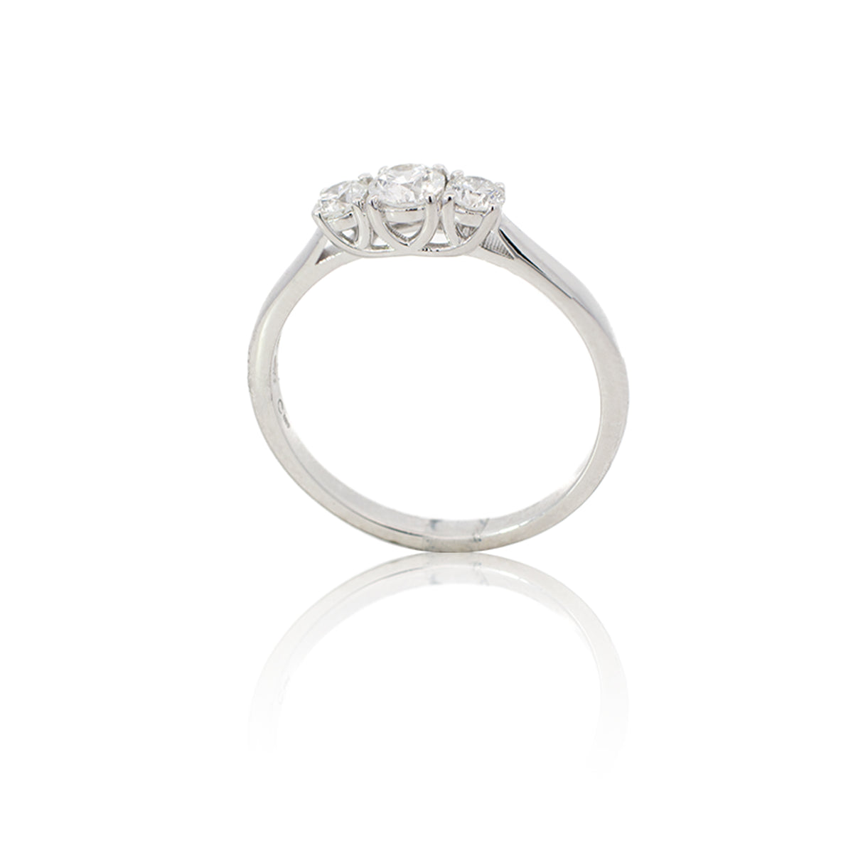 Trilogie ring in witgoud