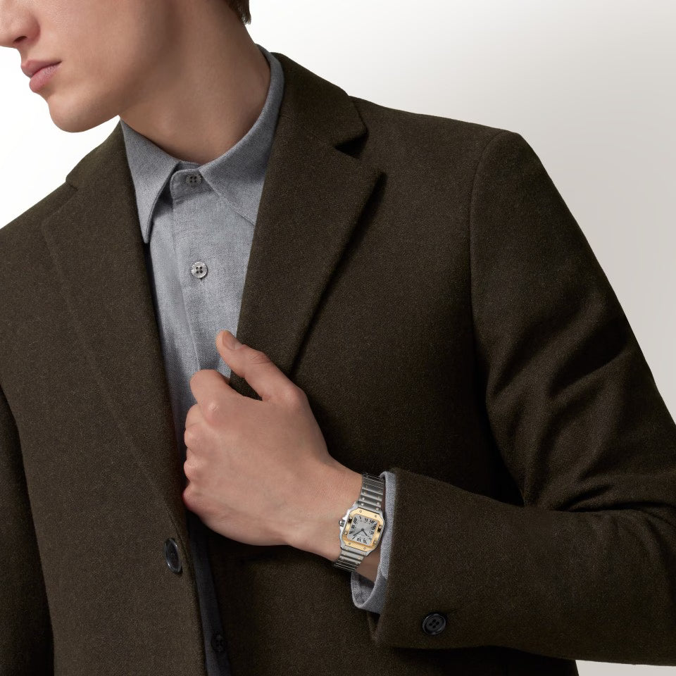 Santos de Cartier, Modello piccolo, movimento al quarzo, acciaio e oro giallo NUOVO