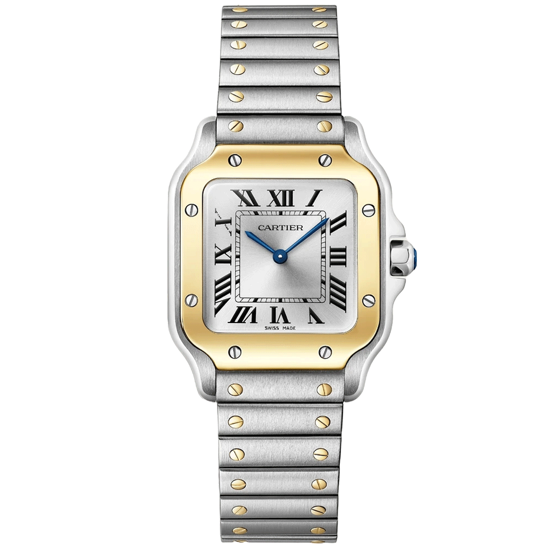 Santos de Cartier, Modello piccolo, movimento al quarzo, acciaio e oro giallo NUOVO