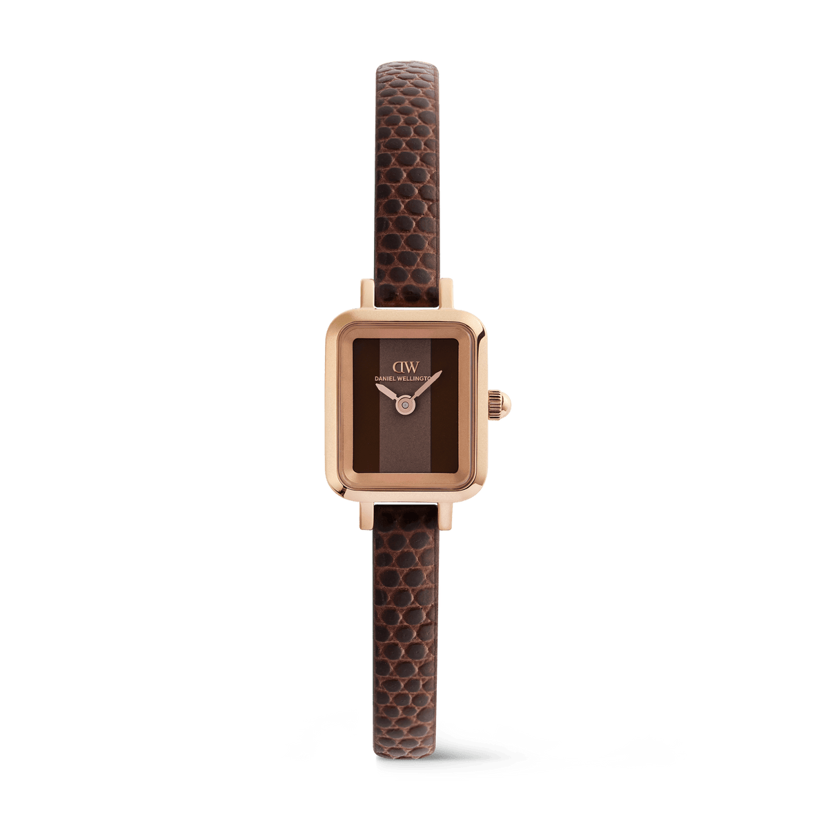 Quadro Mini Brown Lizard Padstow Rose Gold 15mm