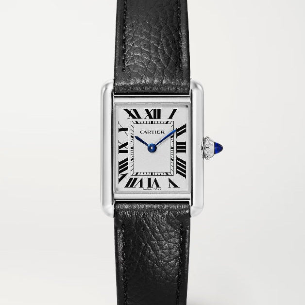 Tank Must Cartier, Modello medio, movimento al quarzo, acciaio e pelle NUOVO
